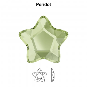 gema dental estrella color peridot tooth gems star