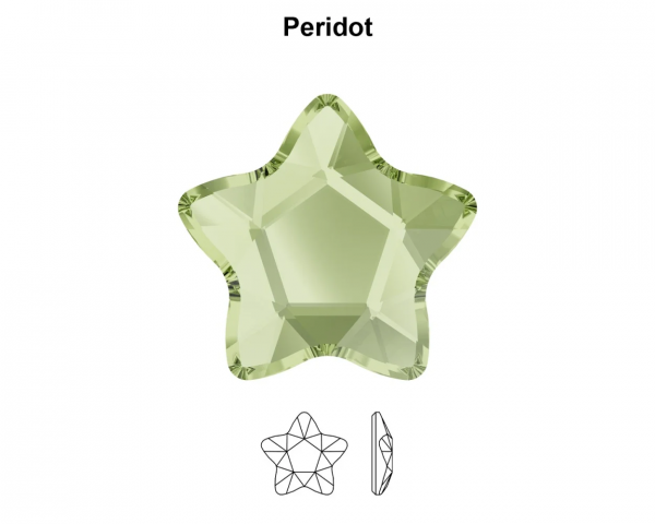 gema dental estrella color peridot tooth gems star