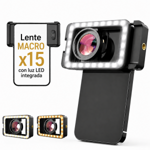 Lente Macro x15 con luz LED integrada